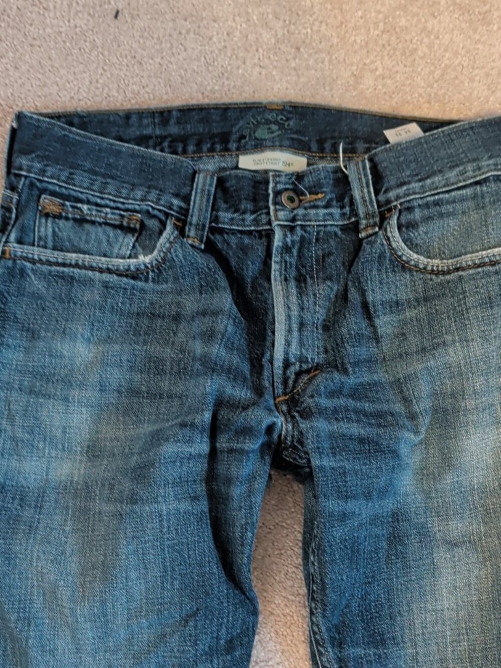 Levis 514 Jeans Mens W34 L28 Straight Leg Regular Fit Medium Wash Denim - Picture 3 of 14